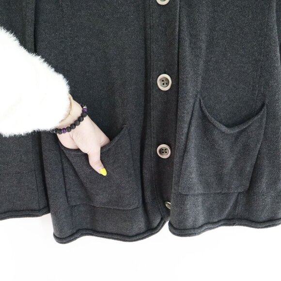 J. Jill Angora Cardigan XS Gray Boho Classic Timeless Elevated Basic Minimalist - Picture 6 of 16